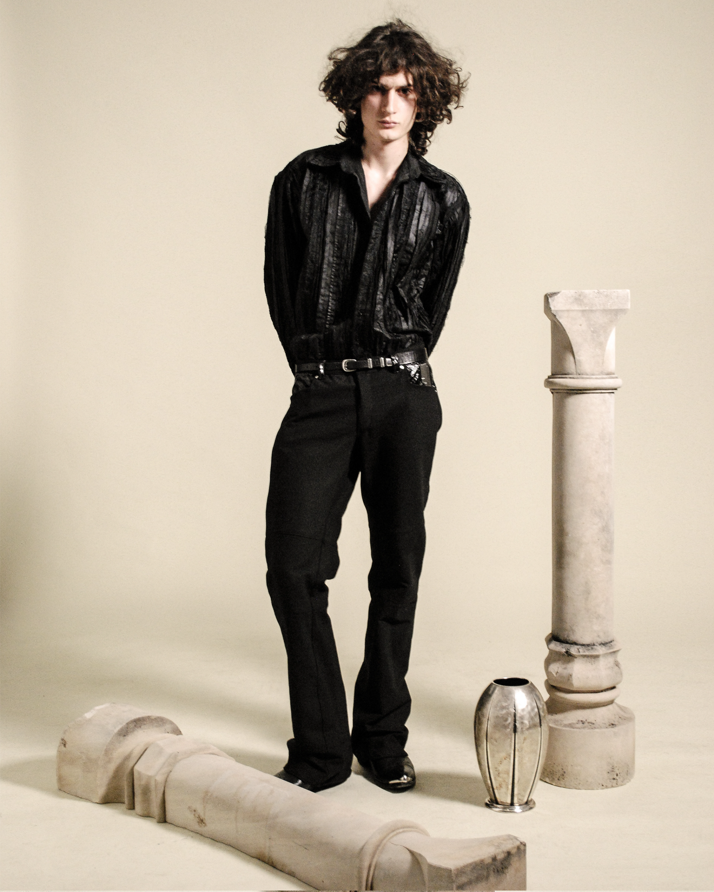 Chemise Texture Noire Absolue - lookbook