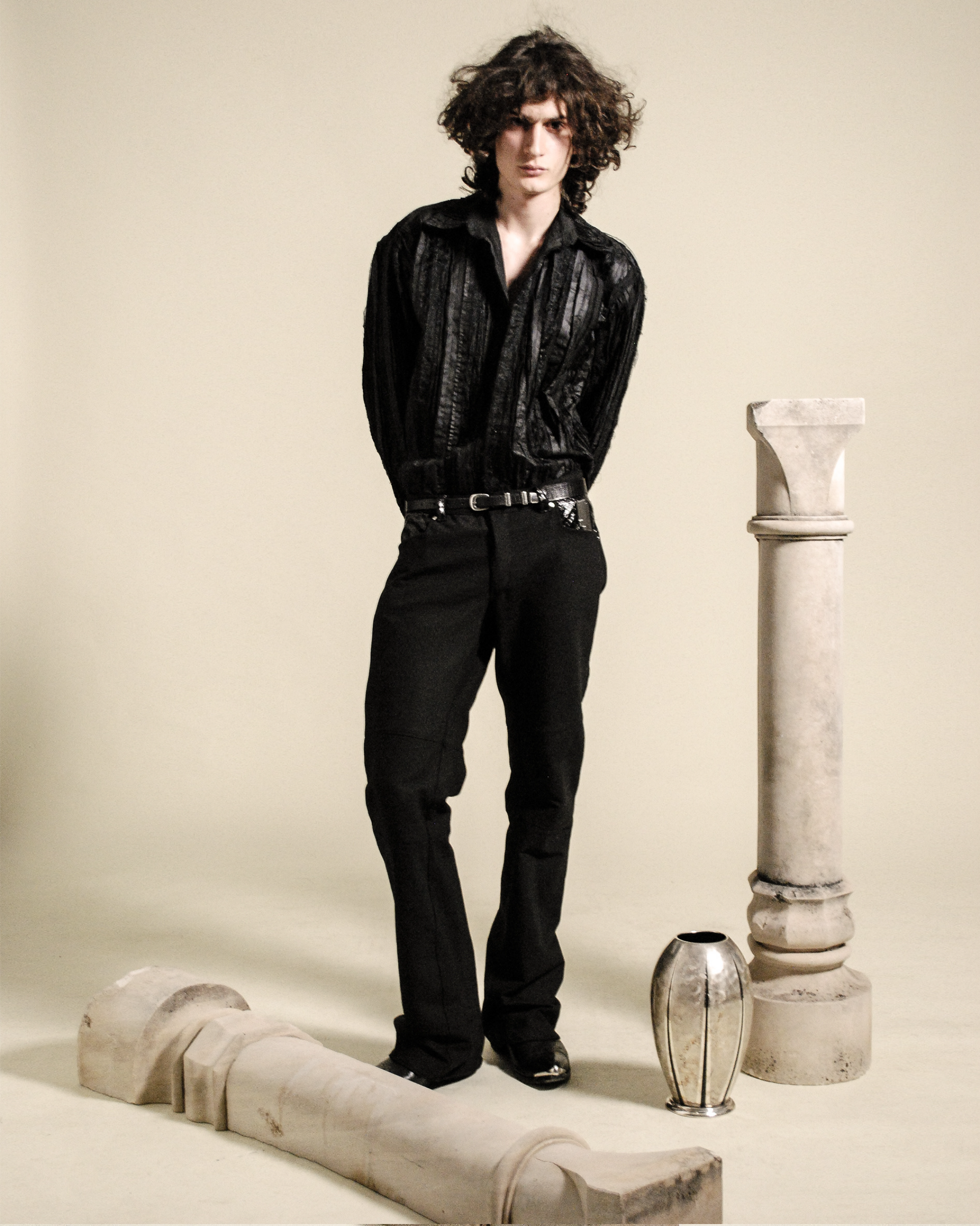 Chemise Texture Noire Absolue - lookbook