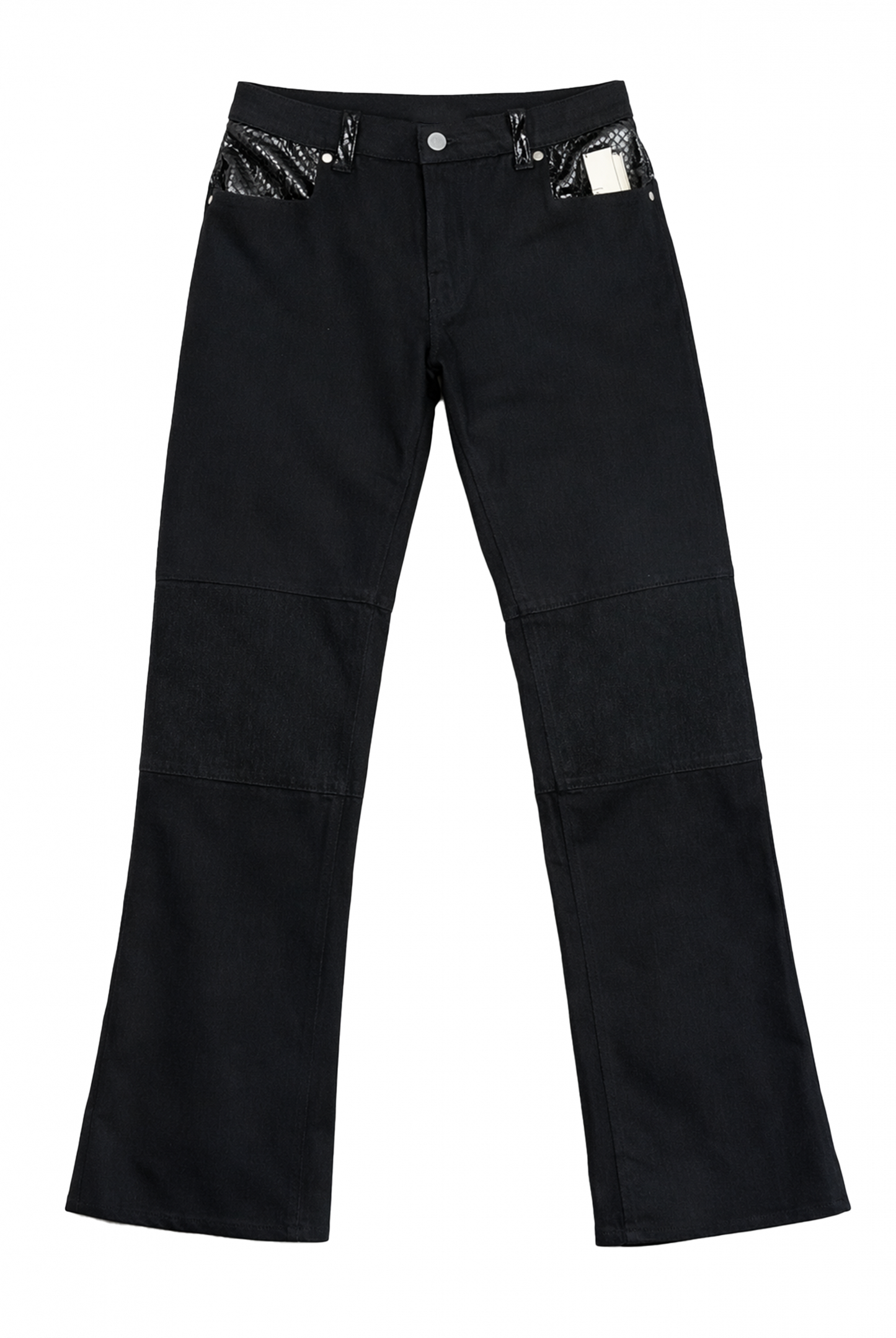 Pantalon Disco Flare – Denim / Python Noir