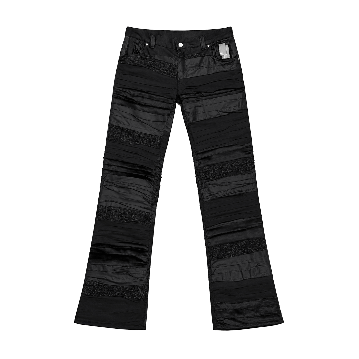 Pantalon Denim Flare – Texture Noire Absolue