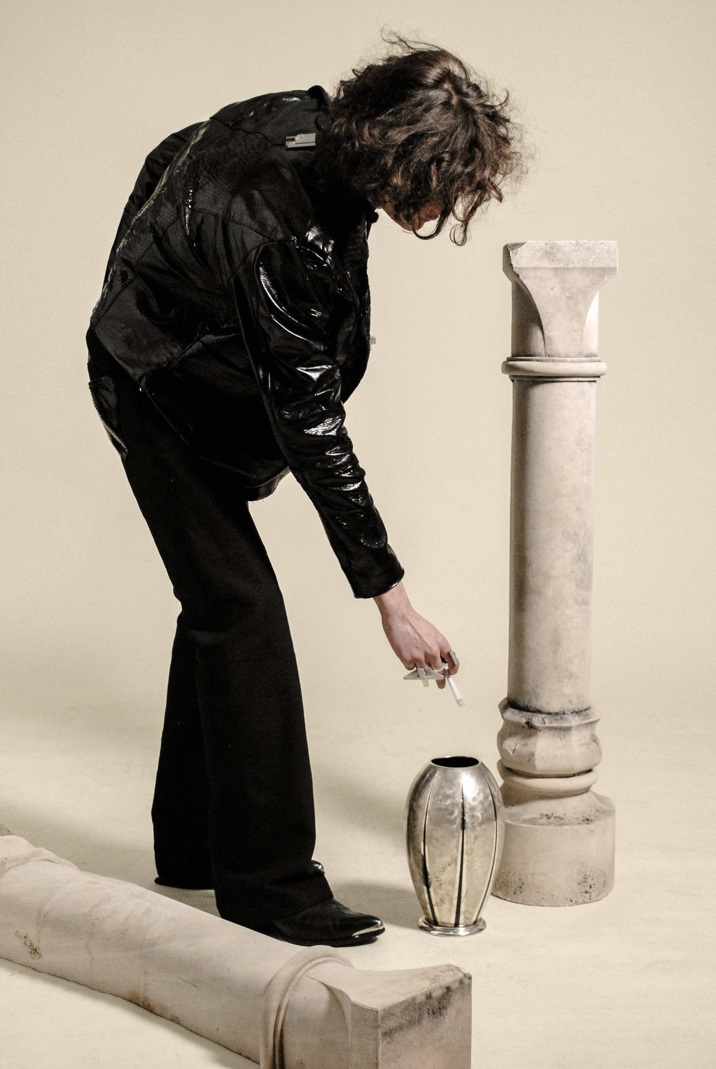 Veste « Perfetto » Cuir et Python Noir