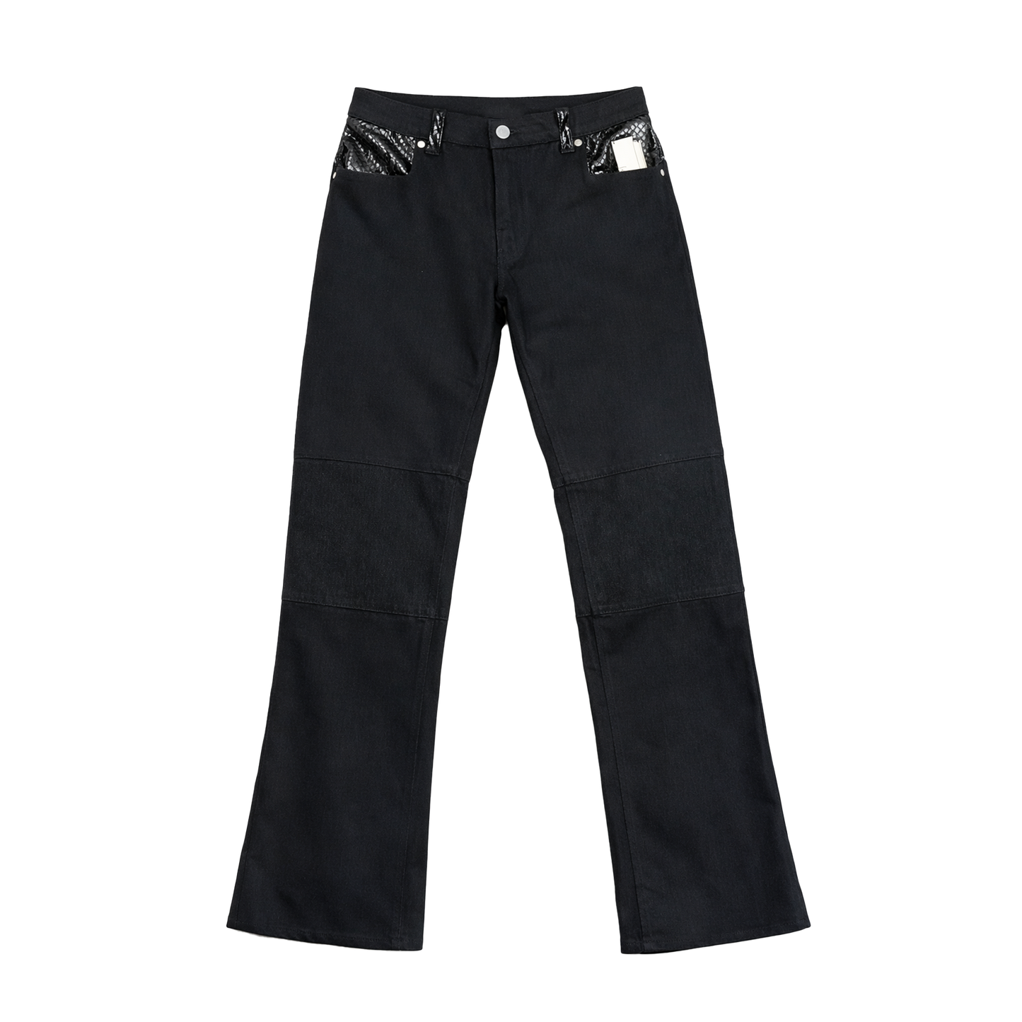Pantalon Disco Flare – Denim / Python Noir