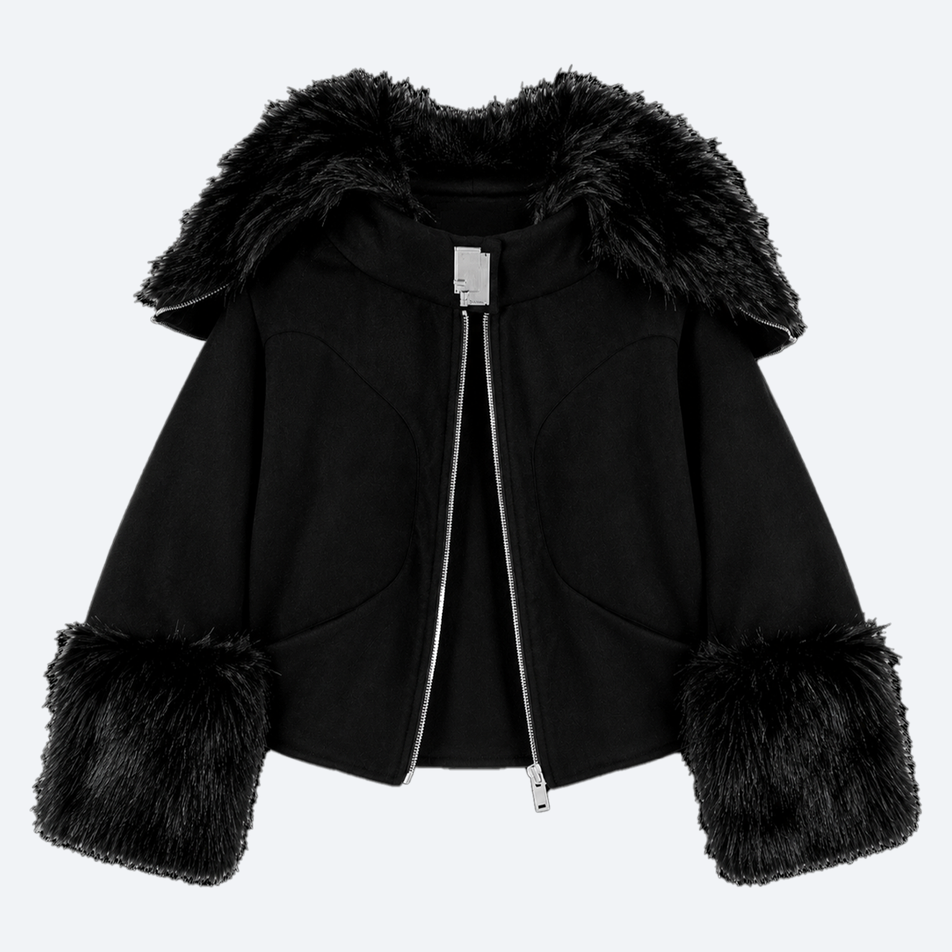 Hoodie Zippé à Capuche Zippée – Éco-Fourrure