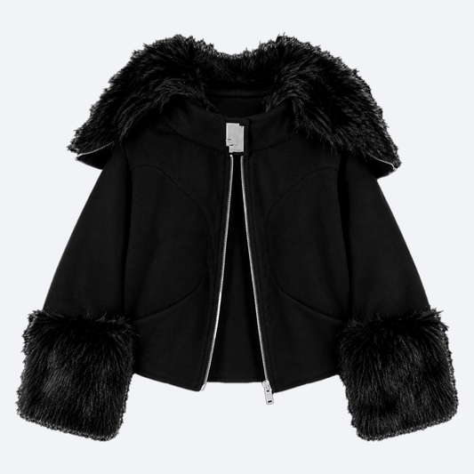 Hoodie Zippé à Capuche Zippée – Éco-Fourrure